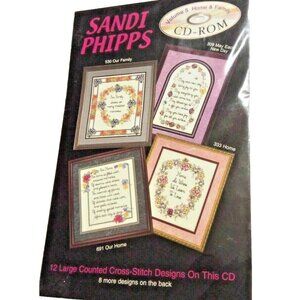 Cross Stitch Sandi Phipps Home & Family Vol 5 12 Lrg Counted Designs On CD Rom